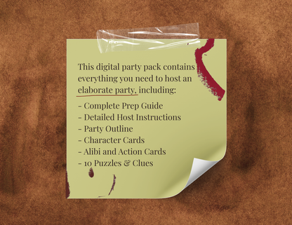 Murder Mystery Digital Party Kit - 1920s Circus Theme