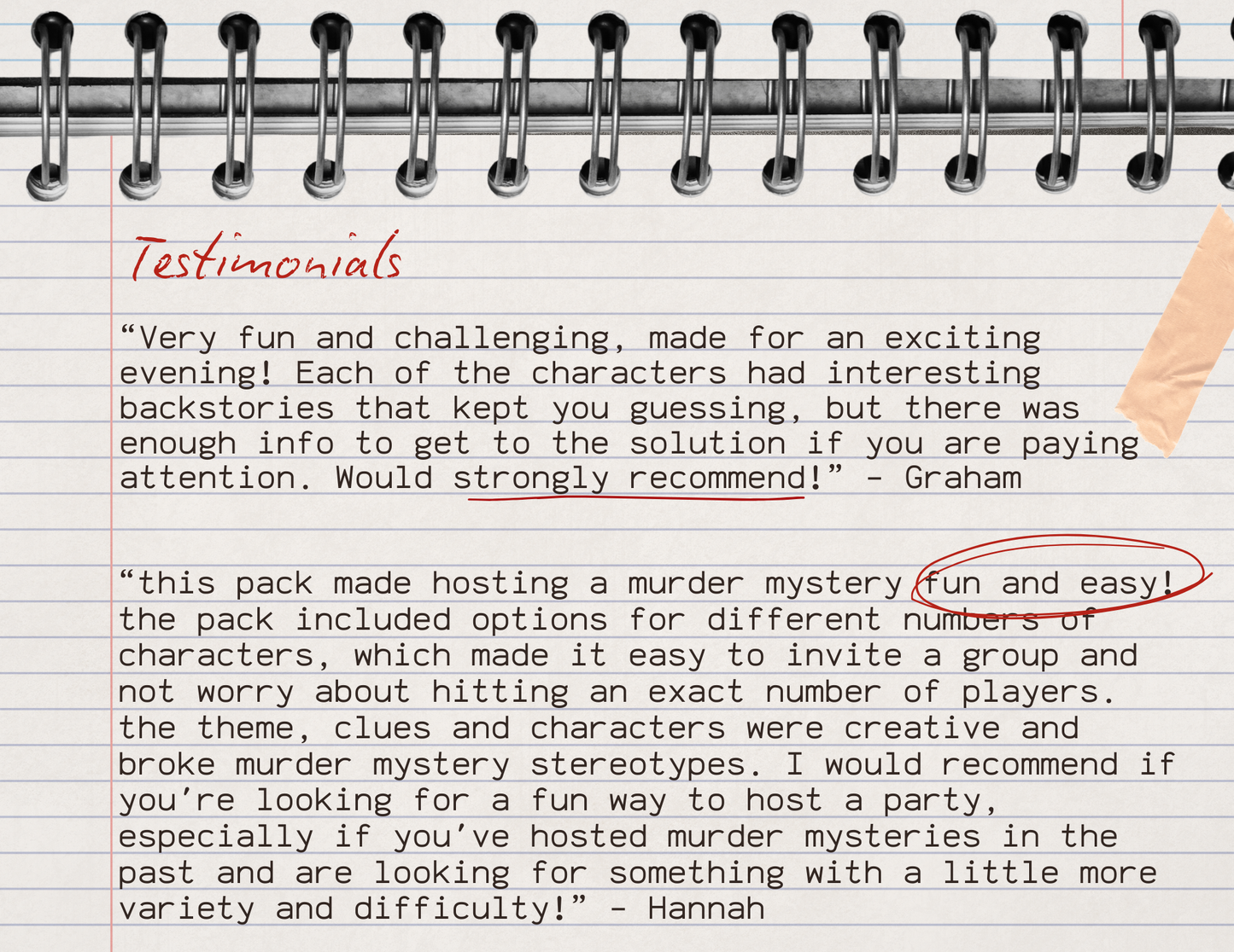 Murder Mystery Digital Party Kit - 1990s Cult Theme