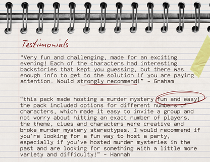 Murder Mystery Digital Party Kit - 1920s Circus Theme